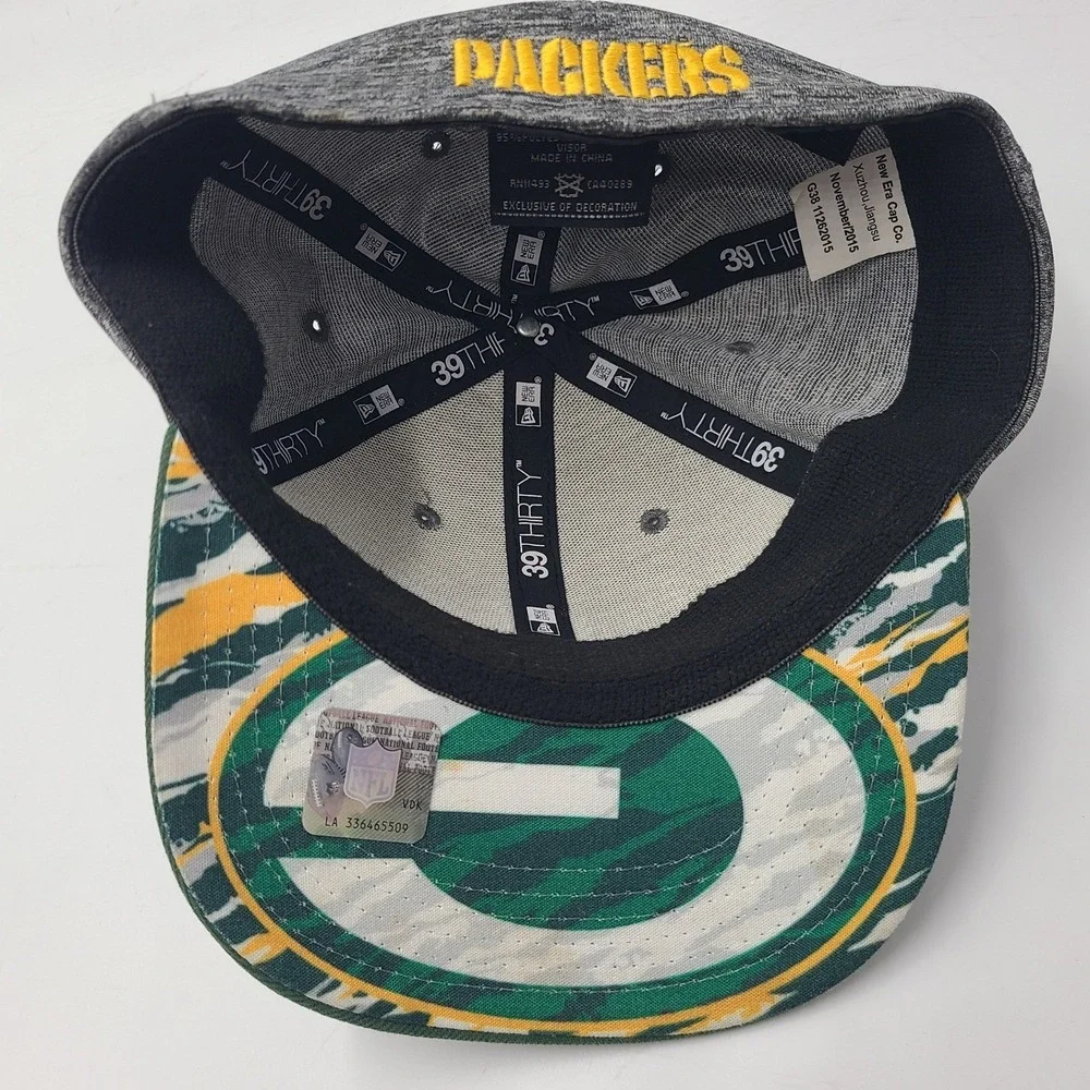 Child-Youth Green Bay Packers Hat Fitted New Era 39Thirty Heather Gray Green NFL